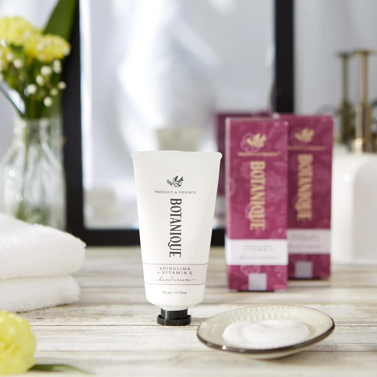 Pre de Provence Boutanique Small Batch Hand Cream Enriched with Shea Butter, Sweet Almond Oil, Minerals & Antioxidants, 50 Gram, Spirulina & Vitamin E