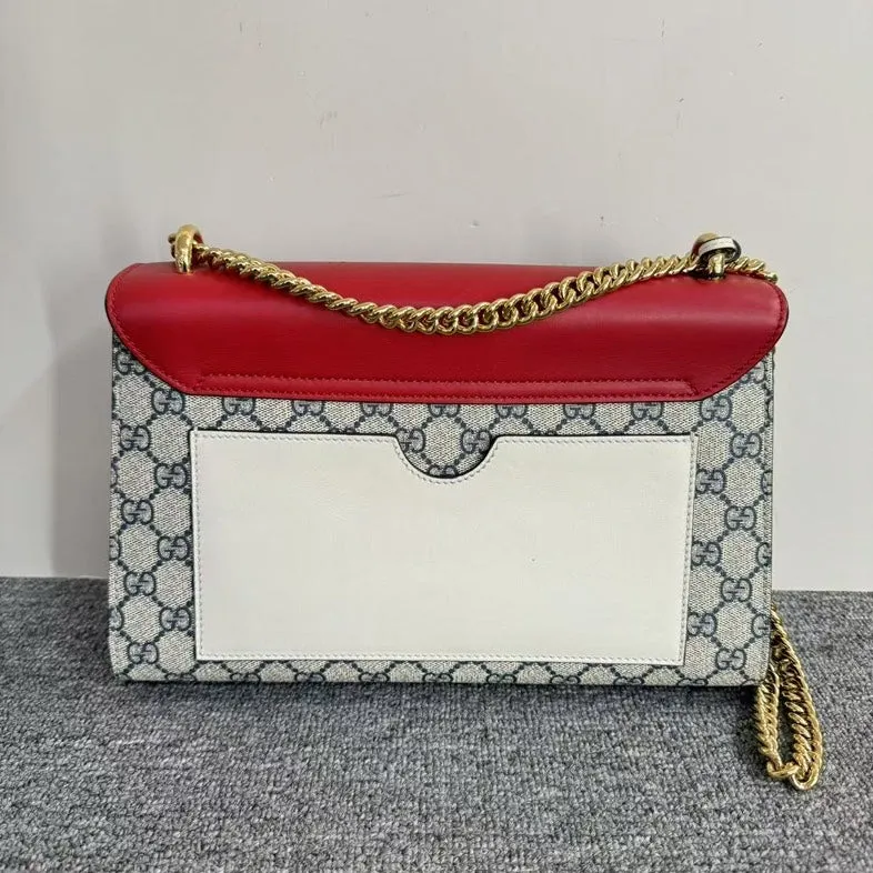 Preloved Gucci GG Padlock Bag Red Canvas Shoulder Bag