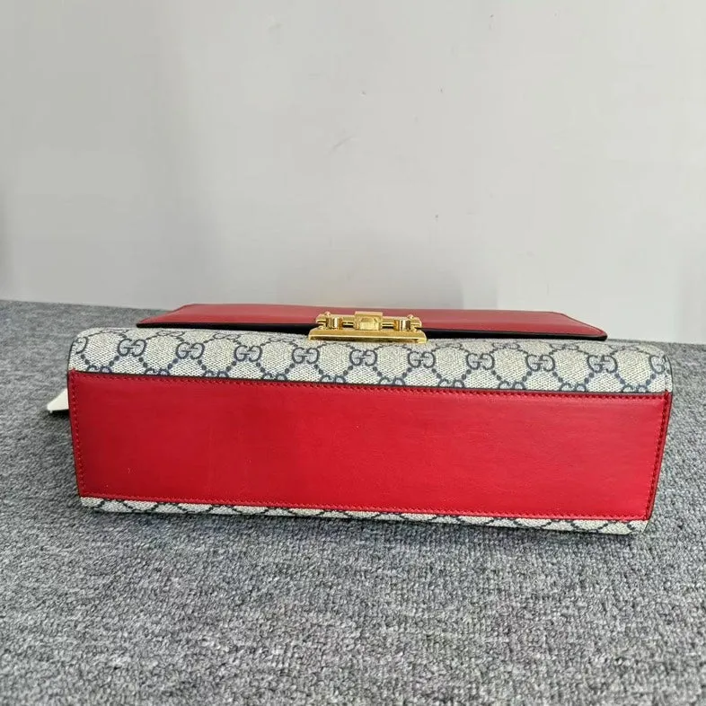 Preloved Gucci GG Padlock Bag Red Canvas Shoulder Bag
