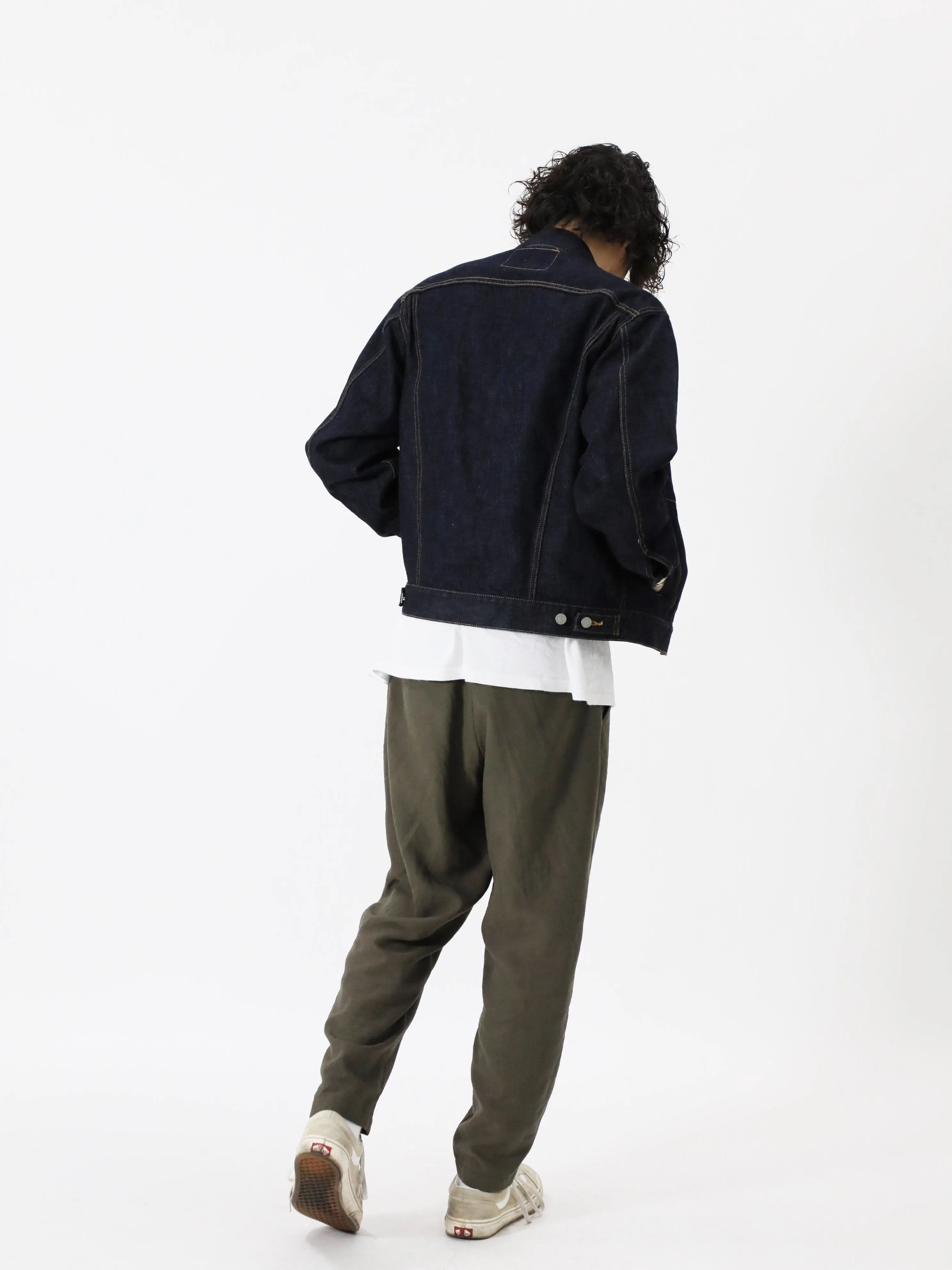 Premium denim jacket one-washed unisex