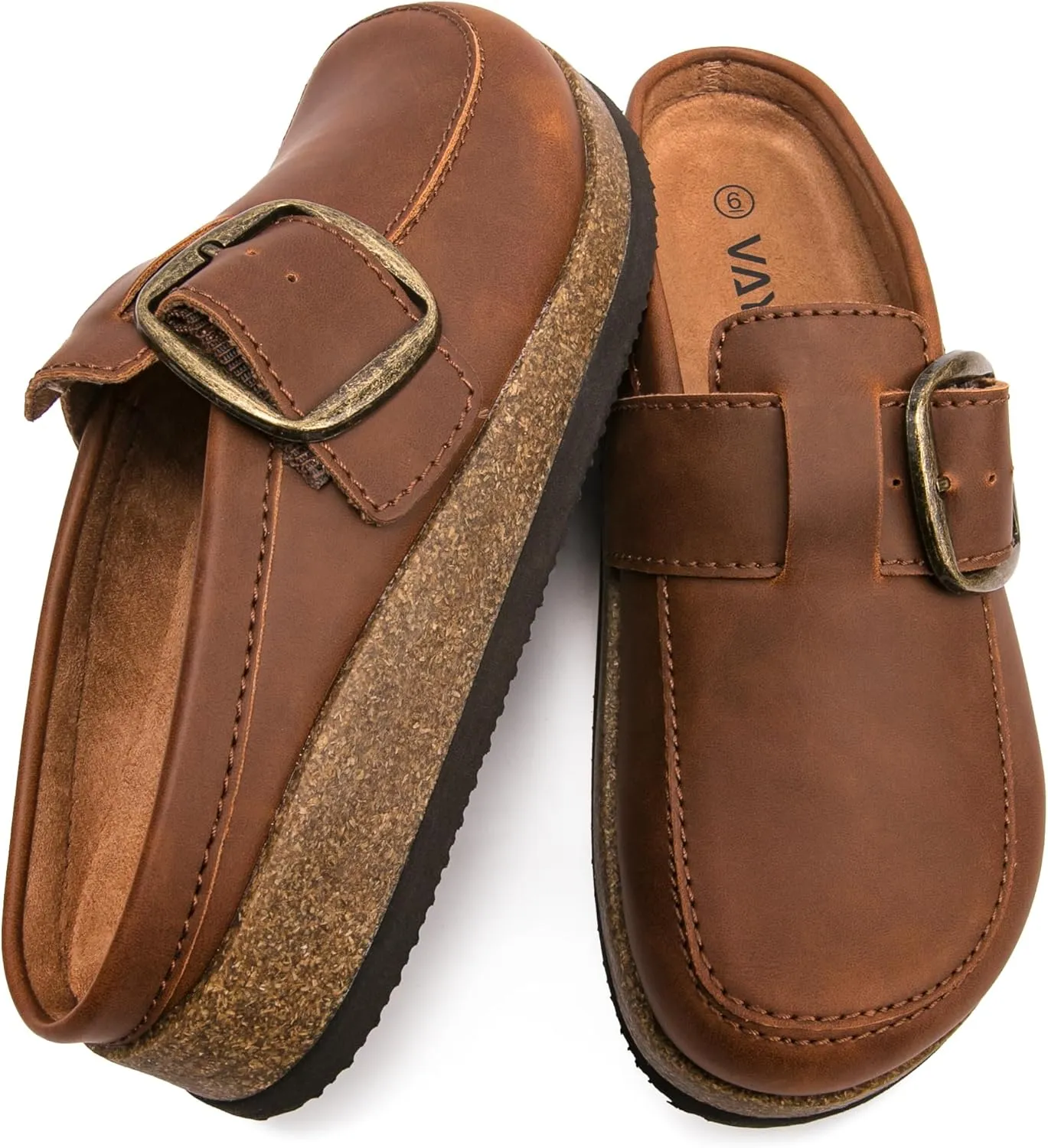 Premium Genuine Leather Women's Clogs - Slip-Resistant Non-Skid Sole, Plush Memory Foam Insole, Lightweight & Comfortable, Versatile for Work, Casual, or Outdoor Occasions