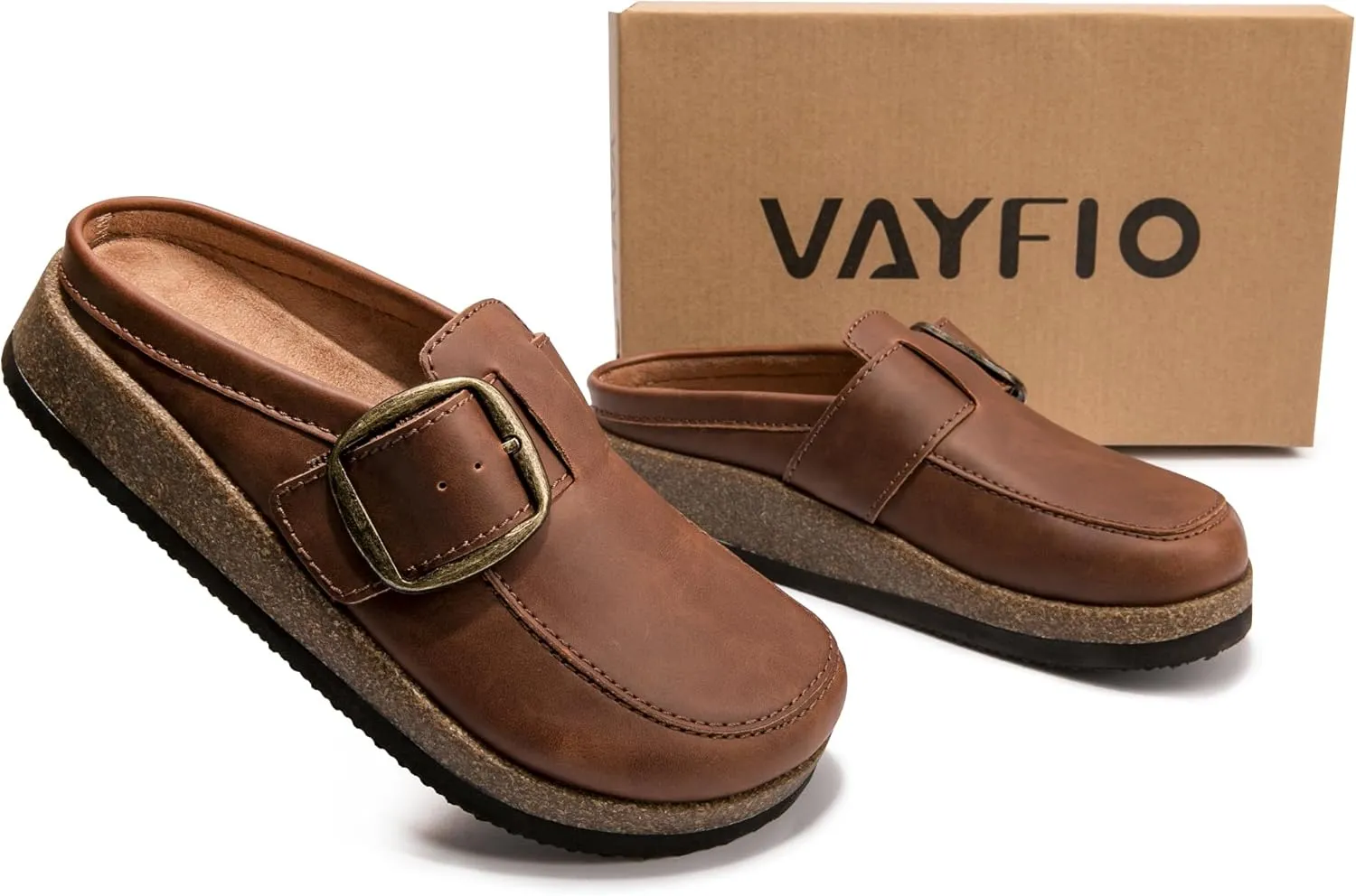 Premium Genuine Leather Women's Clogs - Slip-Resistant Non-Skid Sole, Plush Memory Foam Insole, Lightweight & Comfortable, Versatile for Work, Casual, or Outdoor Occasions