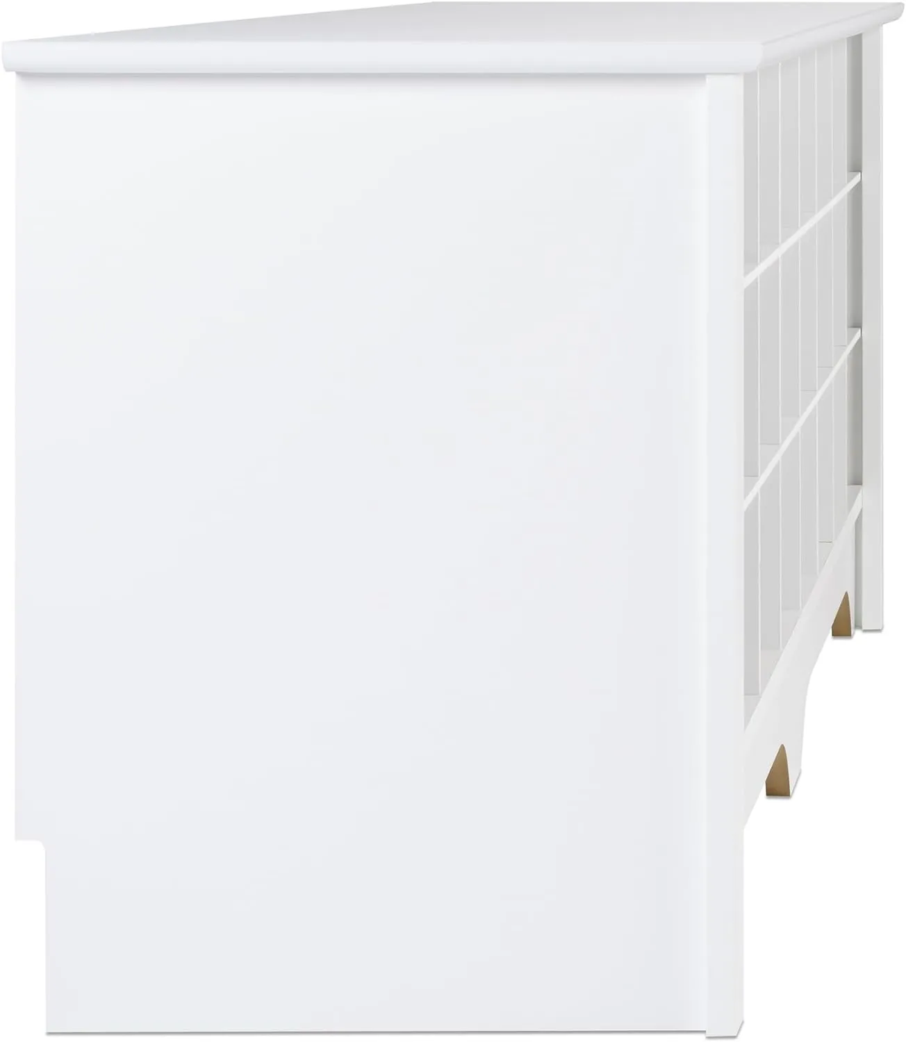 Prepac White Hall Bench with Storage and Seating: 24-Shoe Cubby Bench, Ideal White Shoe Rack for Entryway, Sized 15.5" D x 60" W x 20.25" H