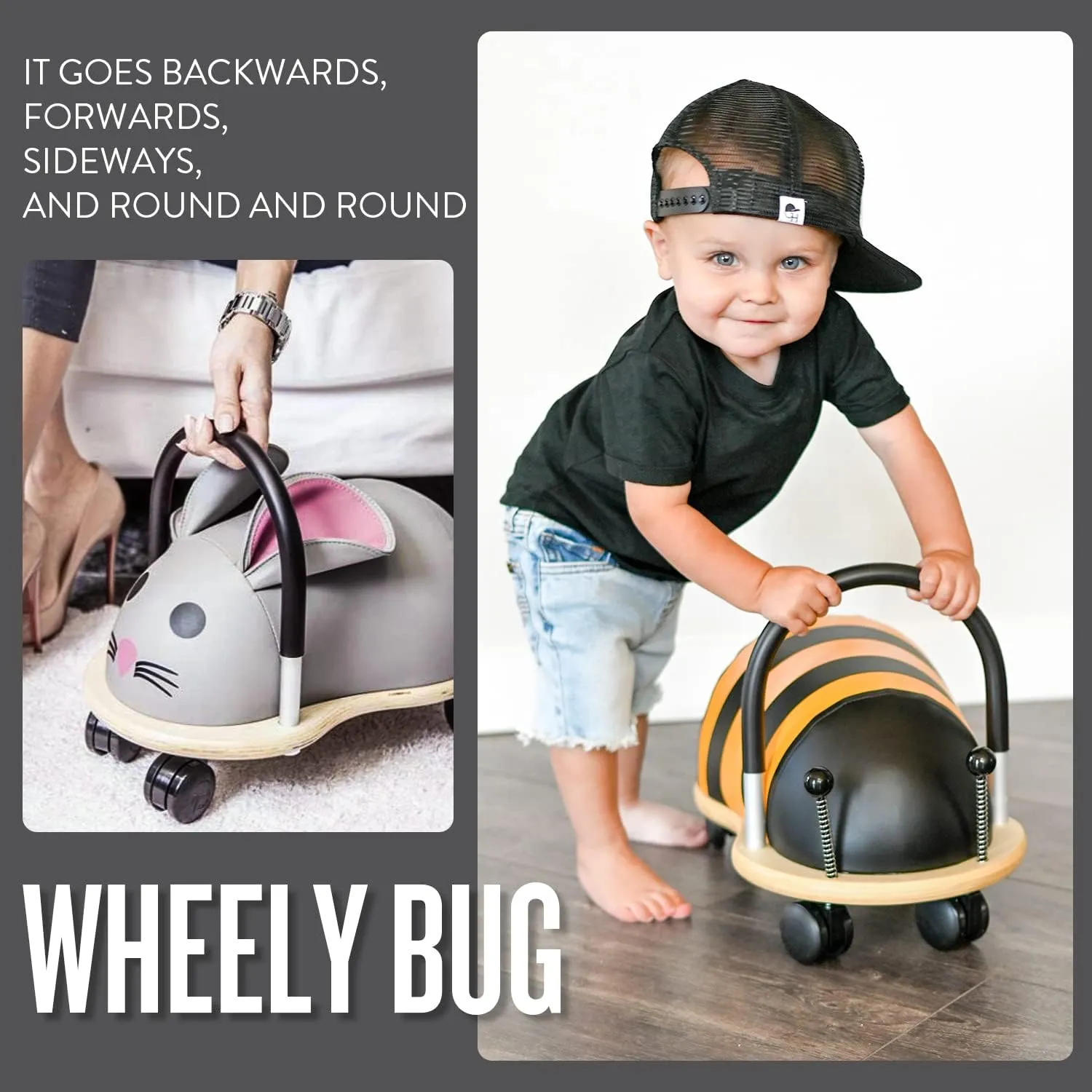 Prince Lionheart Wheely Ride-On Toy for Kids | Multi-Directional Casters | Helps Promote Gross Motor Skills and Balance | Hedgehog | Small