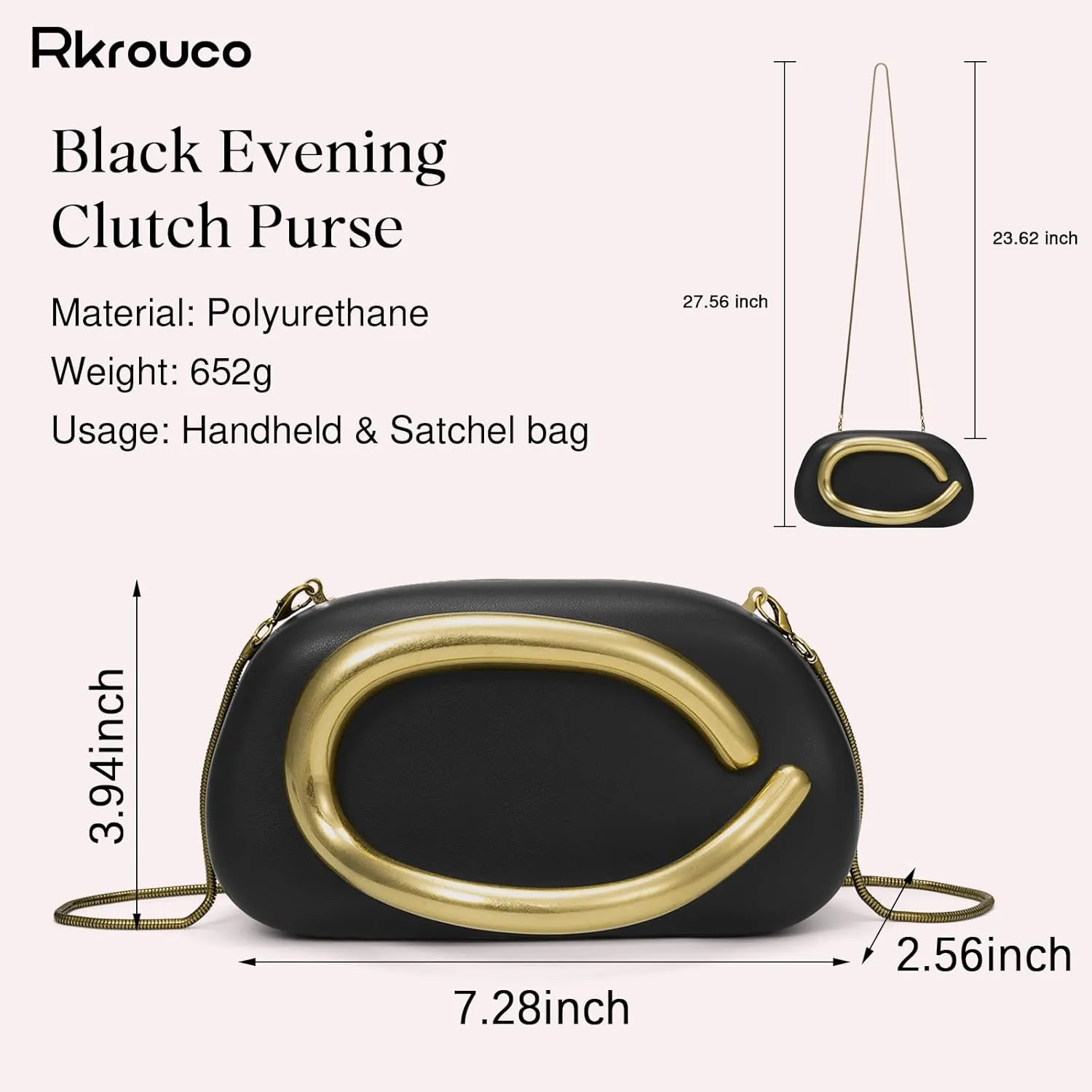 PU Leather Women's Evening Handbags Chocolates Clutch Purse Easy Match with Chain Crossbody Metal Decoration Shoulder Bag