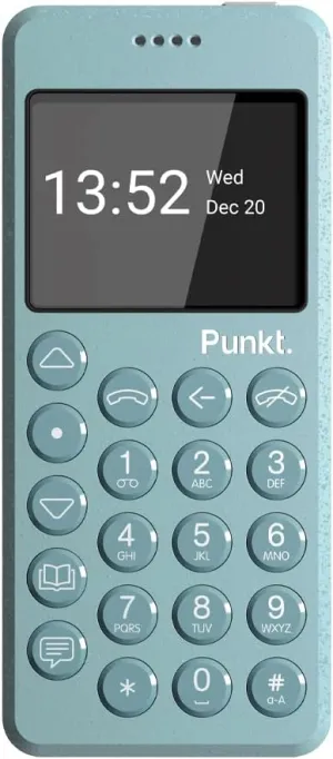 Punkt. MP02 4G LTE Minimalist Mobile Phone - Unlocked Cell Phone with Nano-SIM, Wi-Fi Hotspot, 2GB RAM 16GB Storage, Bluetooth, Digital Security, Multiband - Light Blue