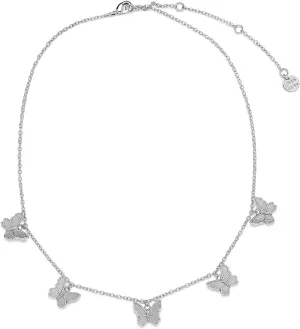 Pura Vida 14" Rose Gold or Silver Butterfly in Flight Choker Necklace - Adjustable Length, Brass Base - 3" Extender