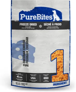 PureBites Cheese Freeze Dried Dog Treats, 1 Ingredient, Made in USA, 16.6oz