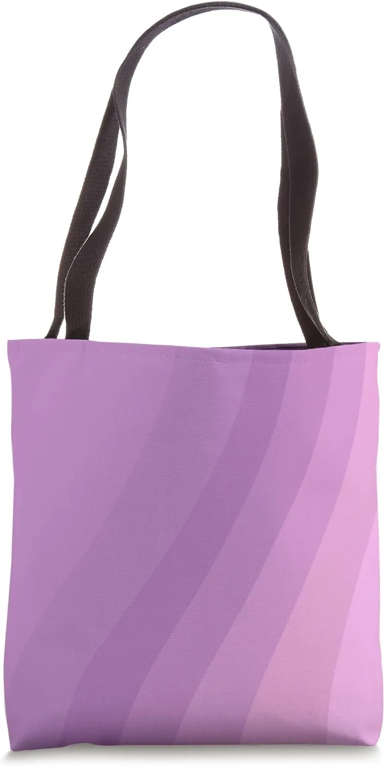 Purple Pink Aesthetic 70's Retro Stripes Groovy Warp Muted Tote Bag