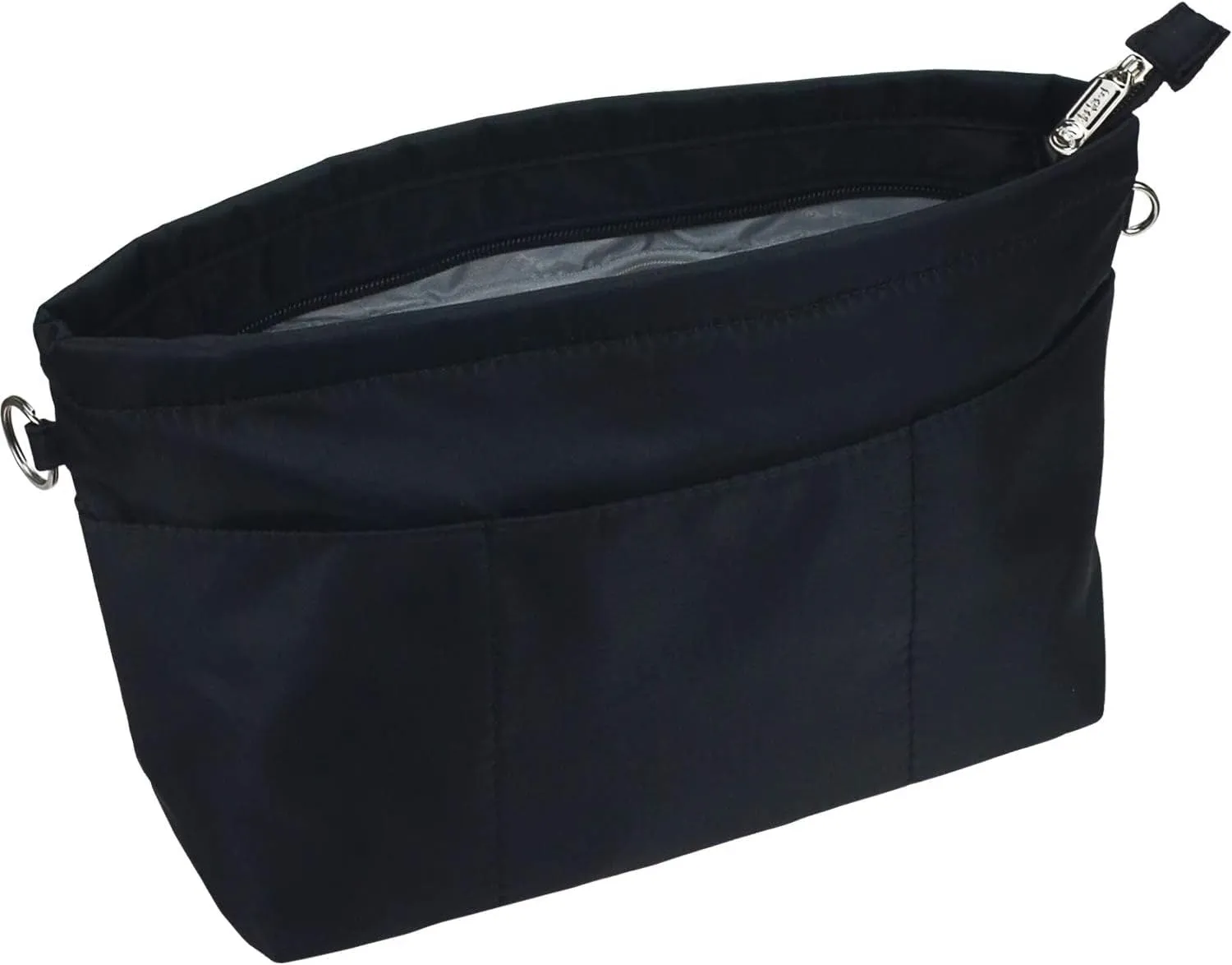 Purse Organizer Insert for Handbags, Nylon Tote Bag Organizer Insert Zipper Bag for Women Black X-Large