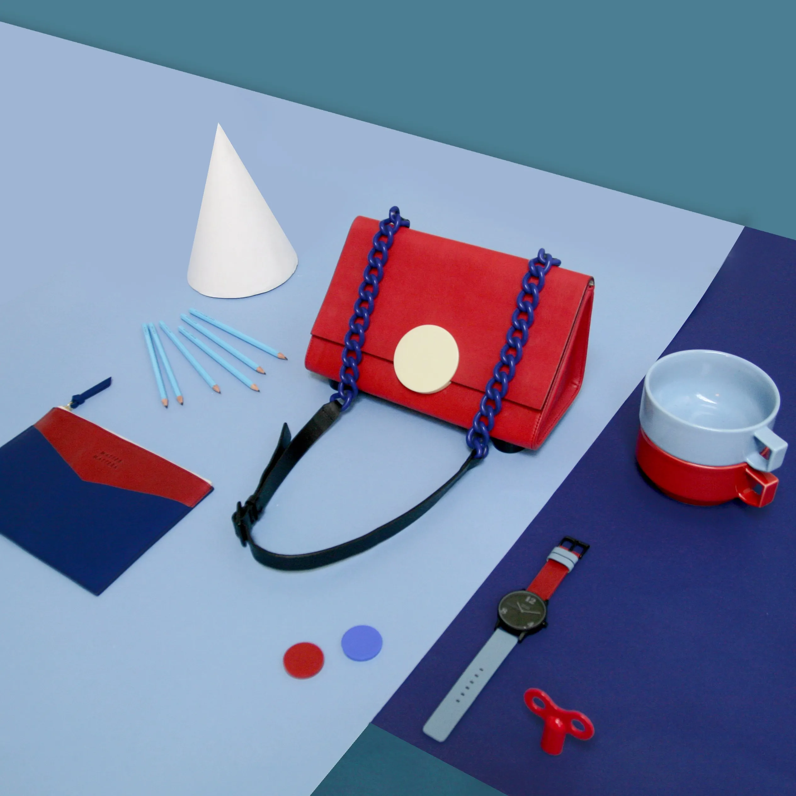 PYTHAGORAS' Shoulder Bag • Bright Red