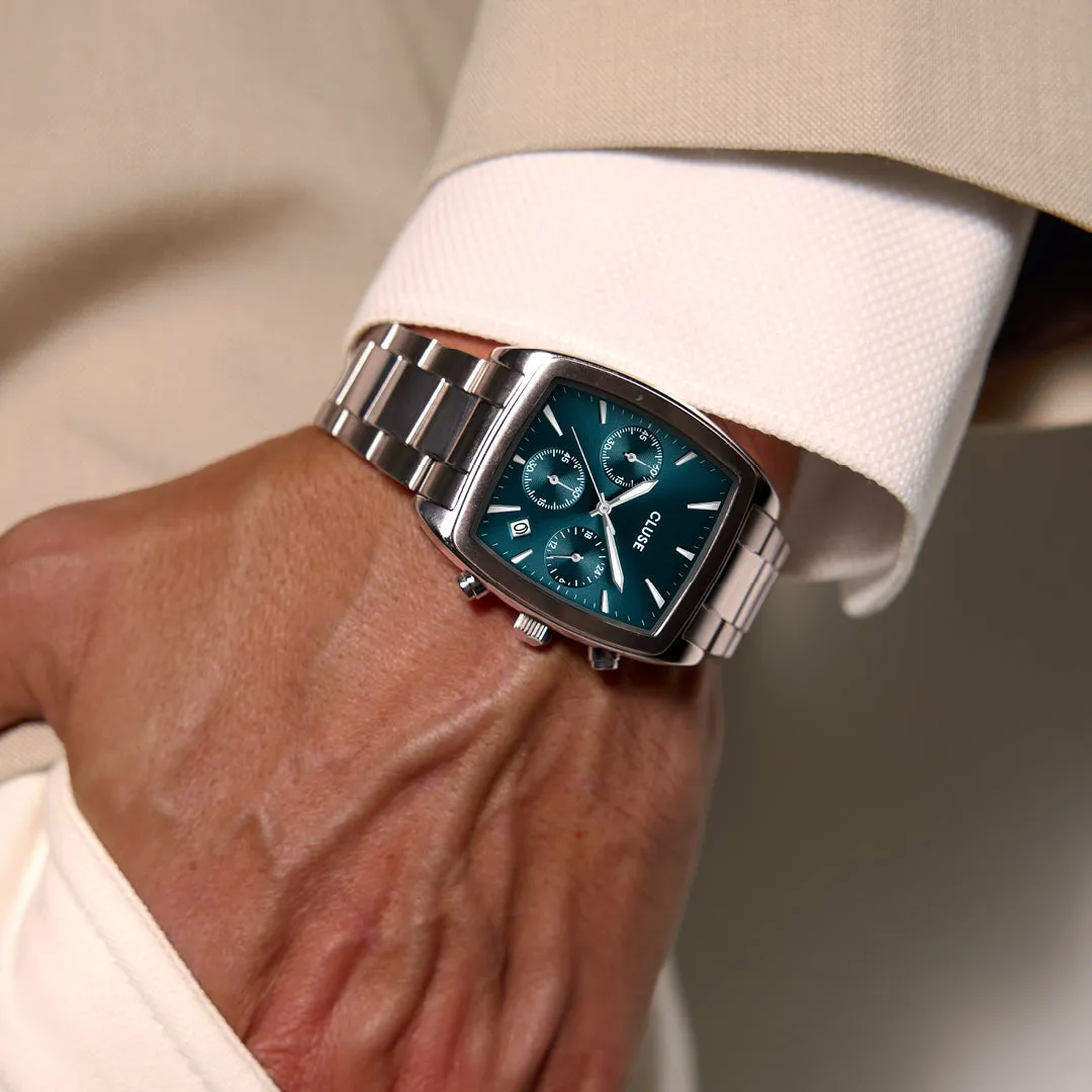 Quartaut Chrono Watch Steel, Blue, Silver Colour