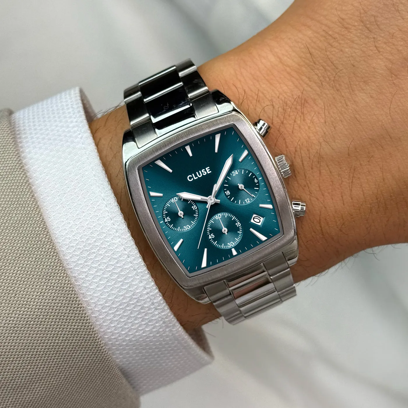 Quartaut Chrono Watch Steel, Blue, Silver Colour