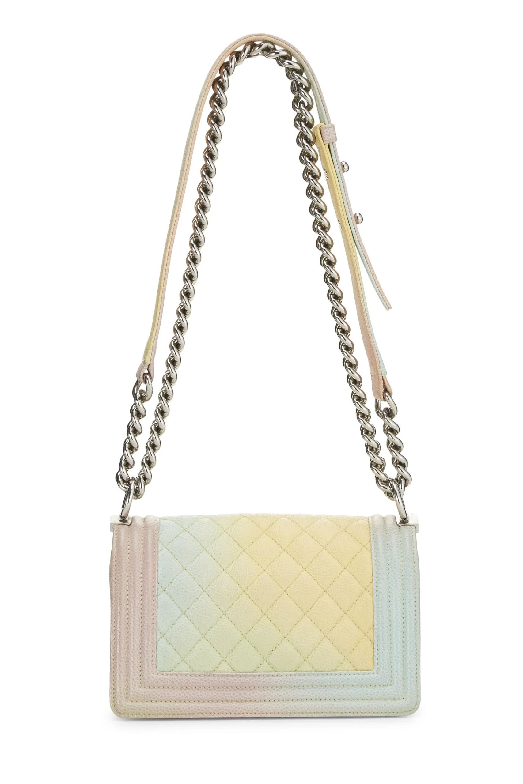 Rainbow Small, Multi Chanel, Elegant  Caviar Bag Boy Quilted Streamlined
