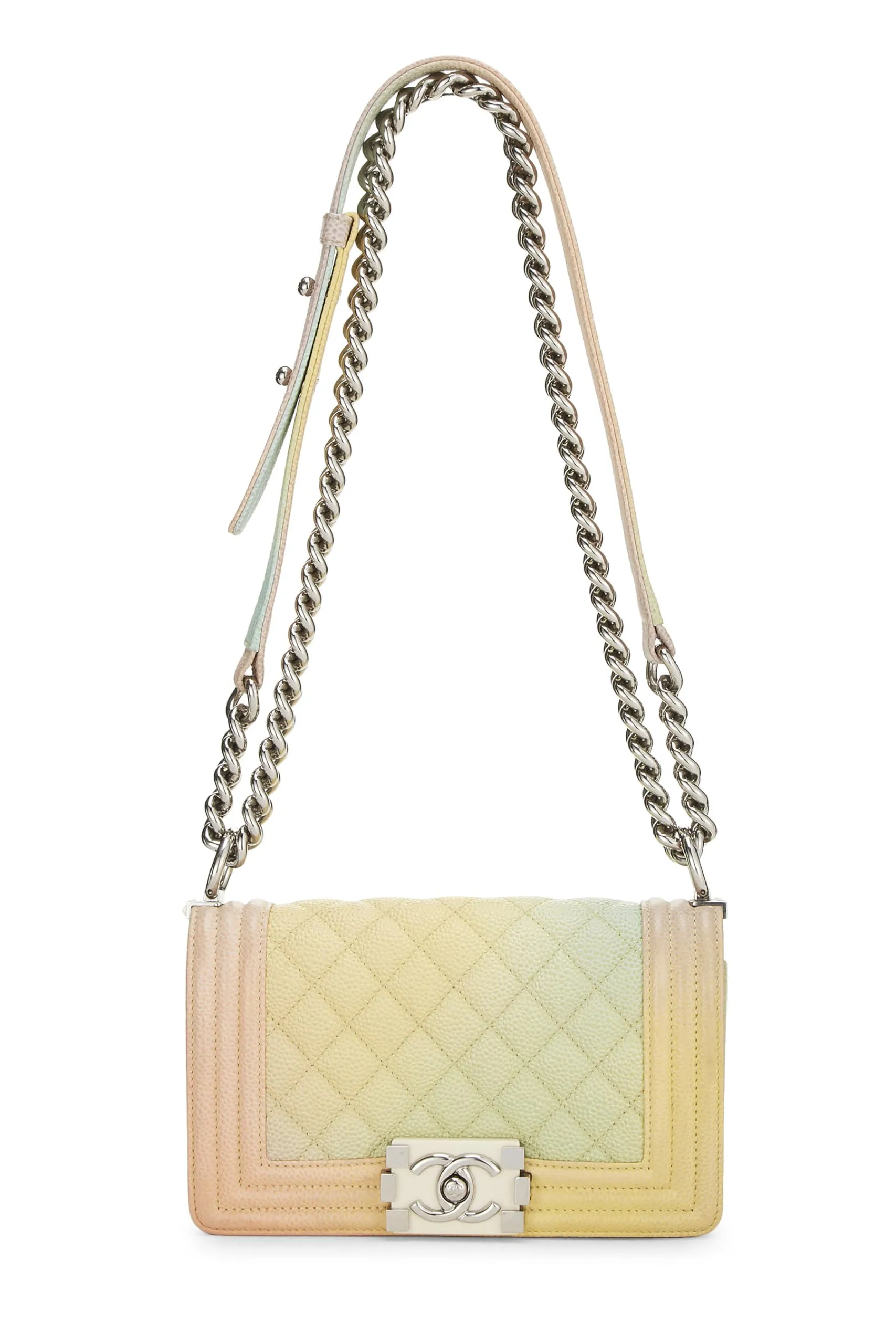 Rainbow Small, Multi Chanel, Elegant  Caviar Bag Boy Quilted Streamlined
