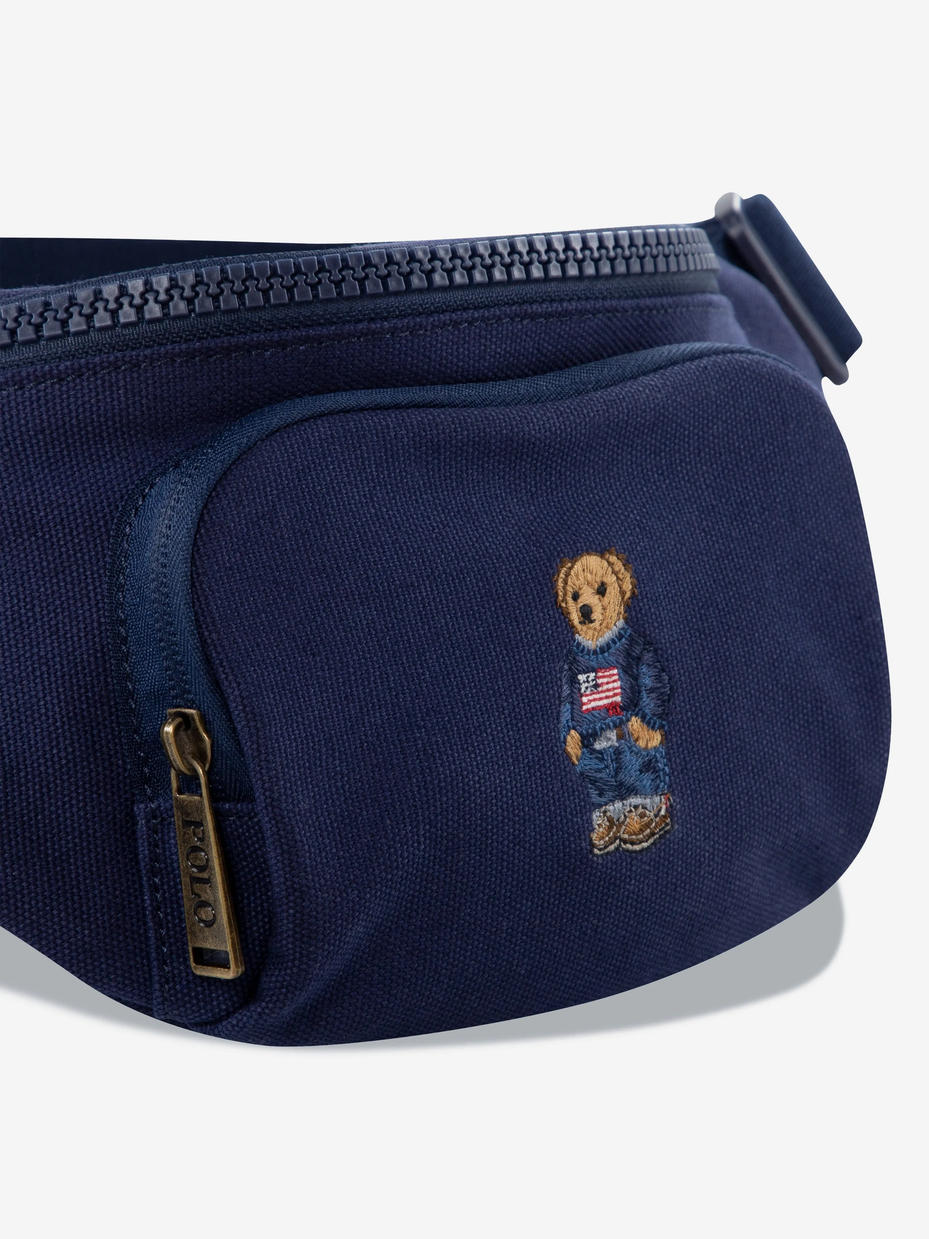 Ralph Lauren Boys Canvas Bear Belt Bag in Navy (24cm)