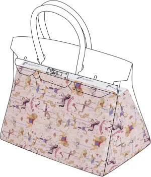 Rayon Purse Pillow Shaper Insert, unique pattern handbag shapers, Memory Foam, for Birkin 25/30/35/40 bags (BK30,Circus(Pink))