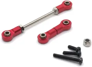 RC Car DIY Parts for WLtoys 284131 K969 K979 K989 K999 P929 P939 RC01 for Mini-Q for Mini-Z Metal Upgrade Front Steering Link RC Car Parts(Red)