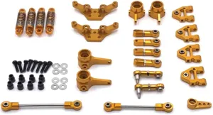 Rc Shock Absorber for WLtoys 284131 K969 K979 K989 K999 1/28 Metal Upgrade for Swing Arm Steering Cup Shock Bracket Steering Link Shock RC Car Parts Replacement(Yellow)