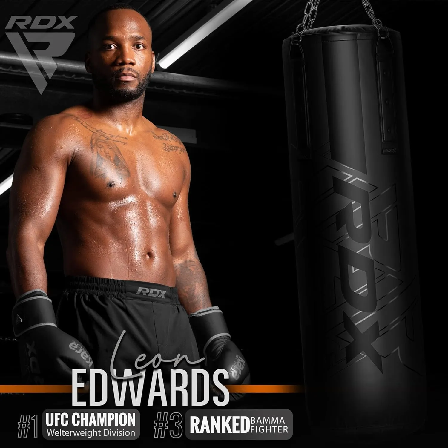 RDX Heavy 5FT Punching Bag for Pro Training, 55lbs Pre Filled with 110lbs Max Capacity, 4PC Boxing Bag Set with Wall Bracket Gloves Hanging Steel Chain, Kickboxing MMA Muay Thai BJJ Home Gym Fitness