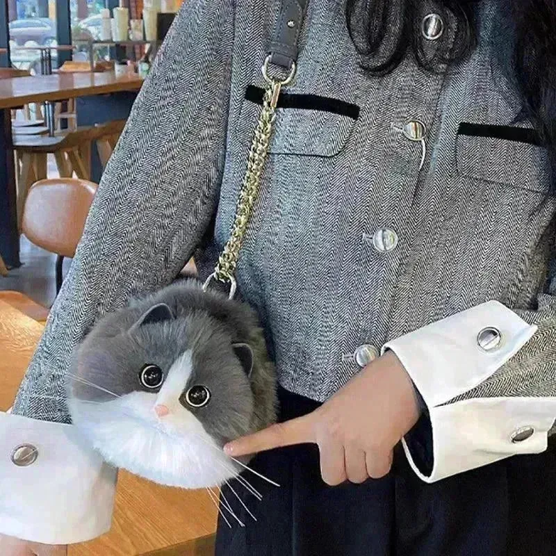 Realistic Handmade Cat Plush Handbag