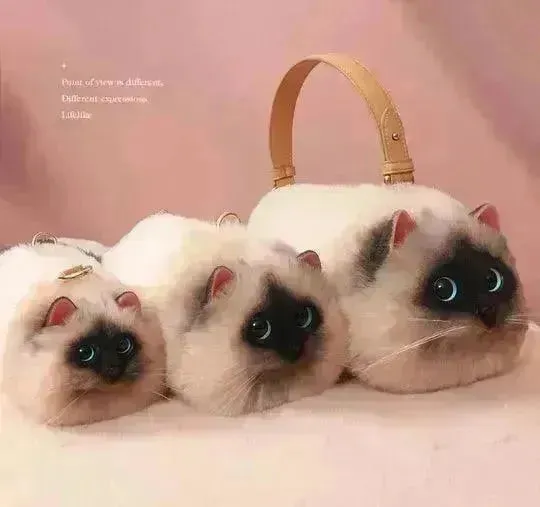 Realistic Handmade Cat Plush Handbag