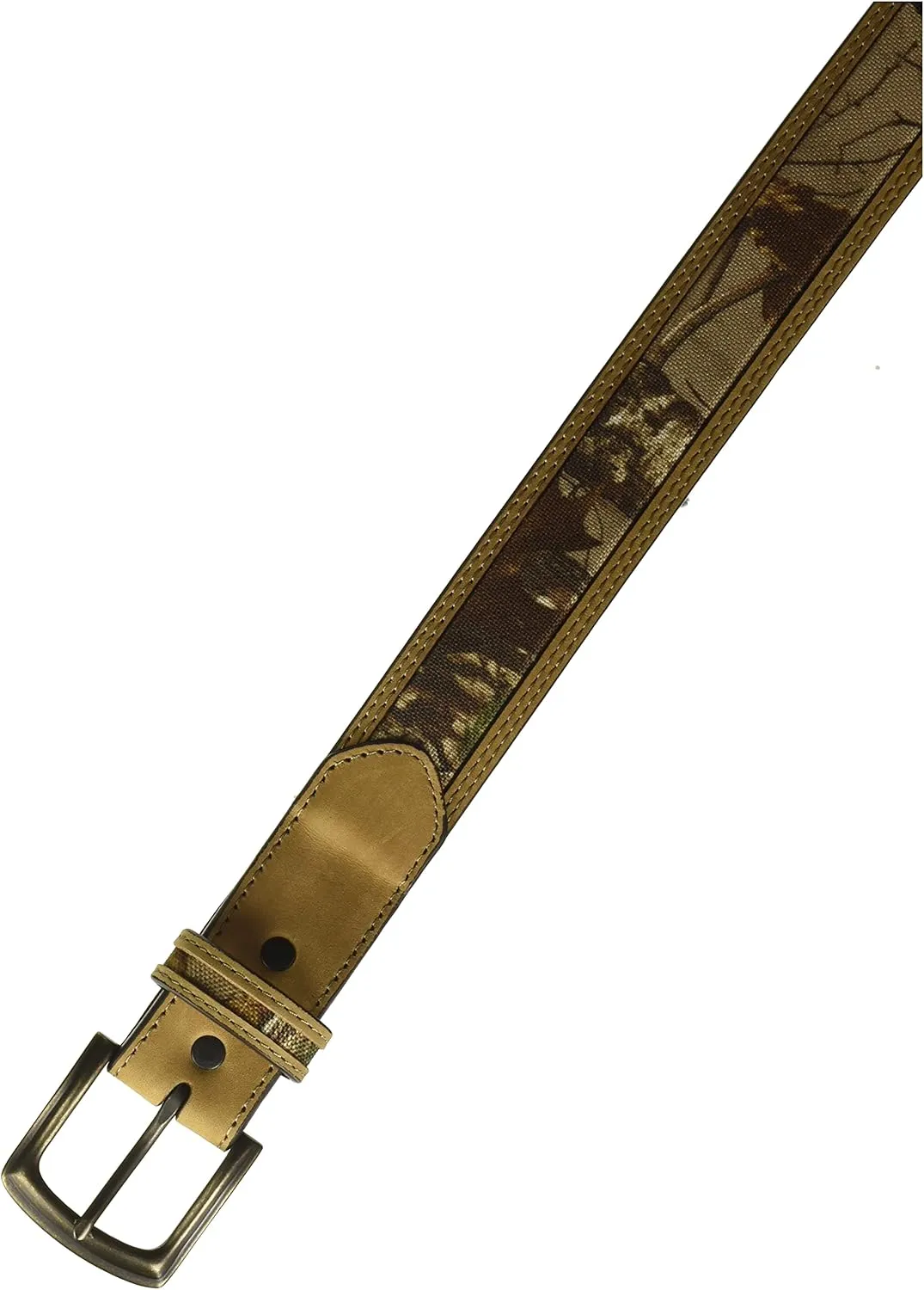 RealTree Camo Men's Camouflage Belt/tan Leather Trim