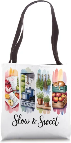 Recipe Pots Herbs Apples Cozy Cat Tote Bag