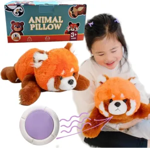 Red Panda Sensory Weighted Vibrating Pillow, Pressure Activated for Kids Adults, Weighted Plush Pillow – Soft Weighted Stuffed Animal, 11x20, Cuddly Plush Toy
