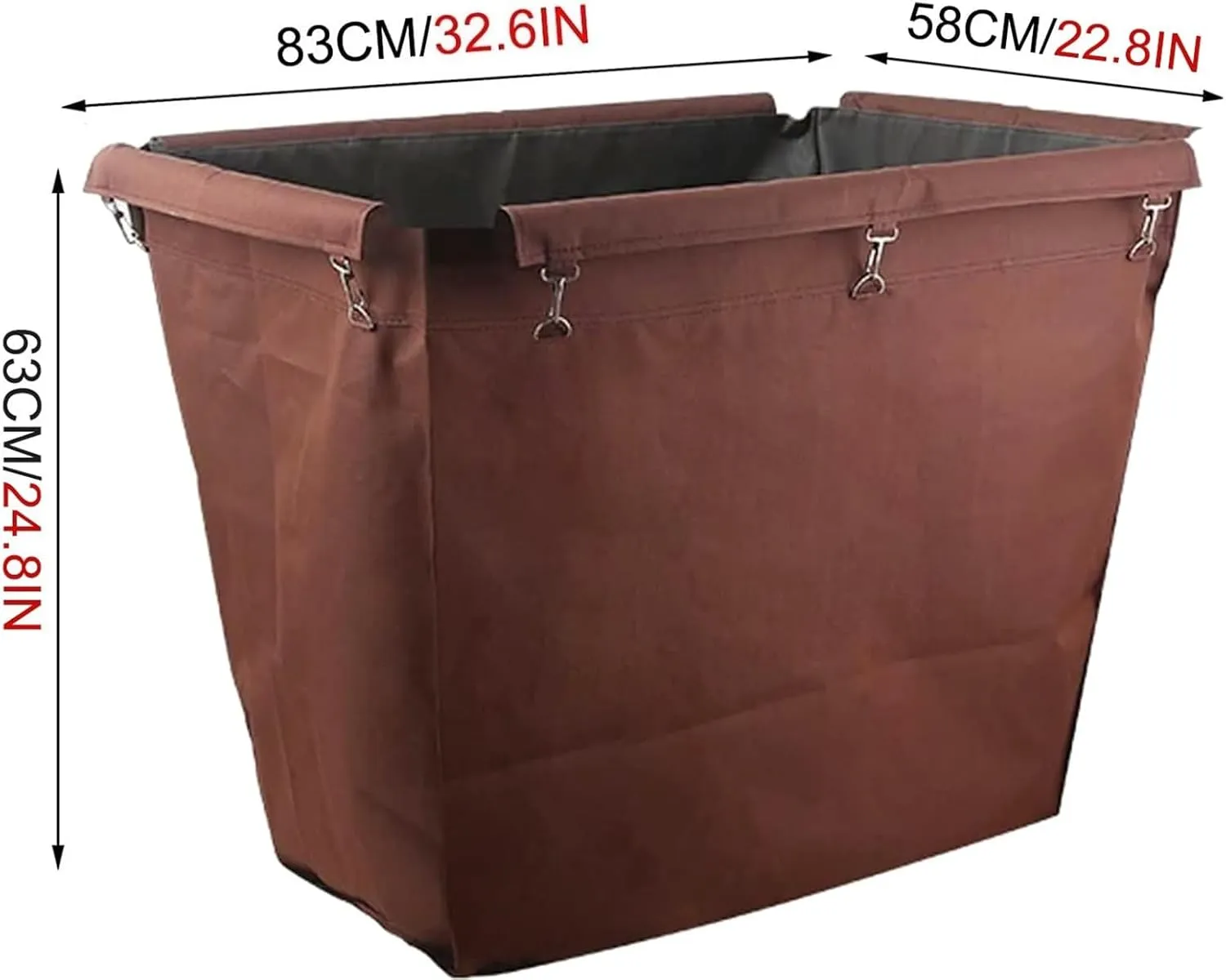 Removable Waterproof Liner Bag, Replacement Laundry Cart Liner Bag, Oxford Cloth Storage Bags, Large Thickened Waterproof Oxford Cloth Bags for Clothes Or Toy Organizer Storage Cart(Brown-tapered)