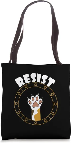 Resist Cat Paw Raised Protest For Cat Lovers Tote Bag