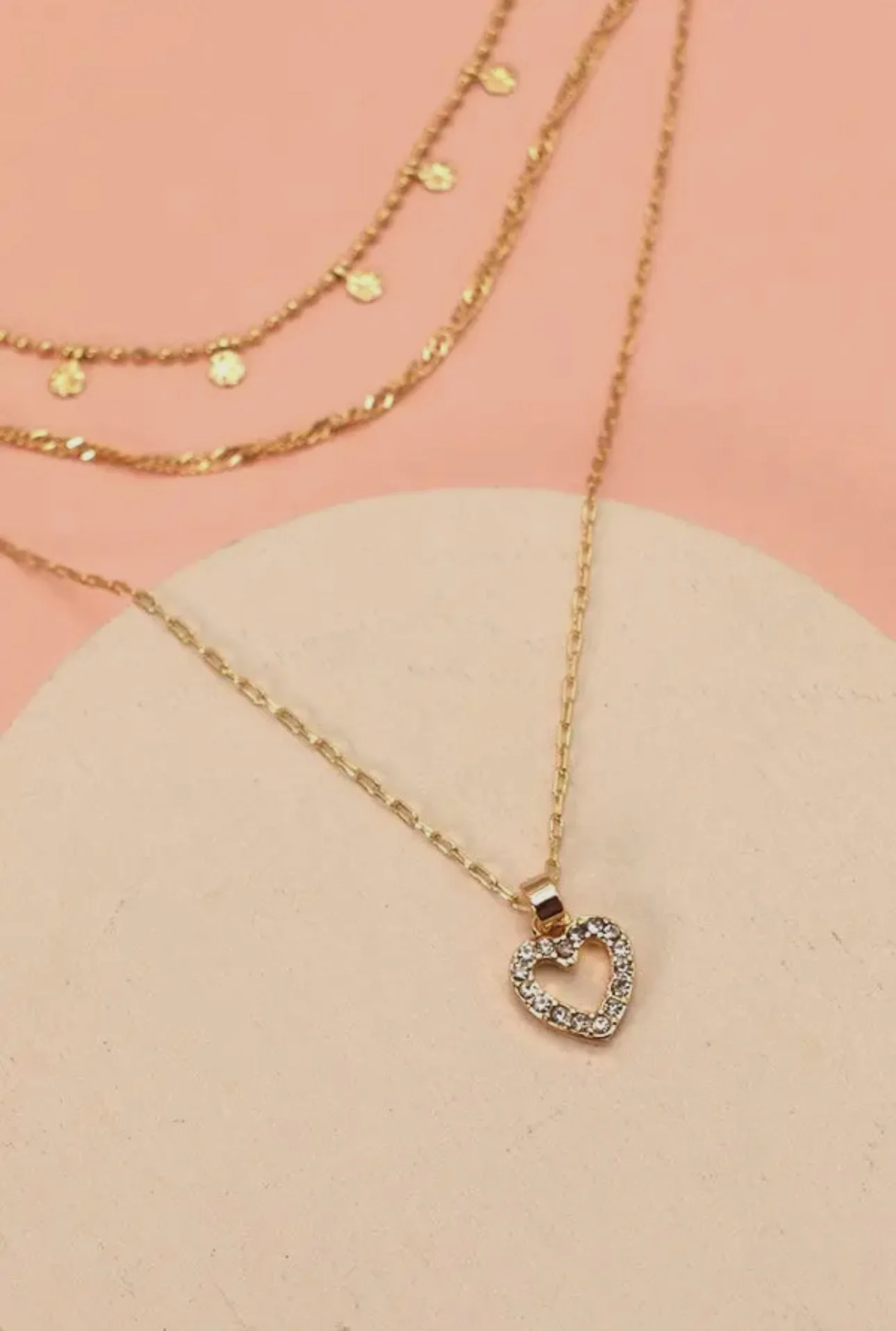 Rhinestone Heart Necklace