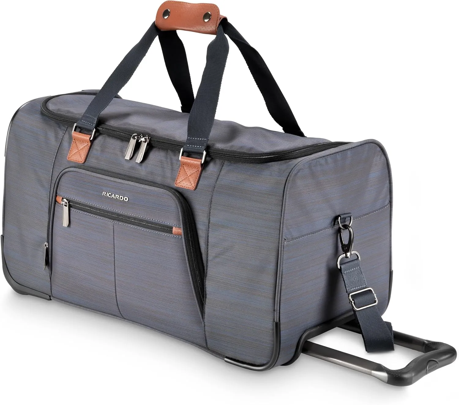 Ricardo Beverly Hills Montecito 2.0 Softside Rolling Duffel Bag with Wheels and Handle, Ideal Lightweight Travel Bag for Men and Women, 22-inch Wide, Grey