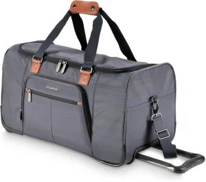 Ricardo Beverly Hills Montecito 2.0 Softside Rolling Duffel Bag with Wheels and Handle, Ideal Lightweight Travel Bag for Men and Women, 22-inch Wide, Grey