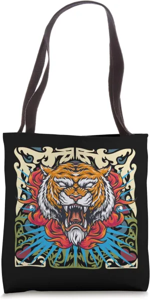 Roar Tiger Wild Animals Colorful Circus Animal Roaring Tote Bag