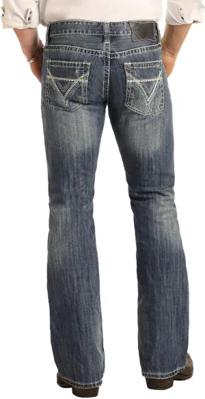 Rock & Roll Denim Men's and Pistol Med Slim Bootcut Jeans Blue 30W x 32L