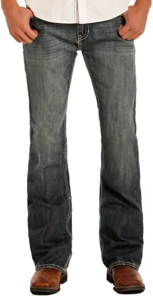Rock & Roll Denim Men's and Pistol Med Slim Bootcut Jeans Blue 33W x 32L