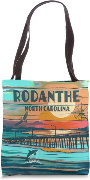 Rodanthe Beach North Carolina Rustic Coastal Nautical Pier Tote Bag