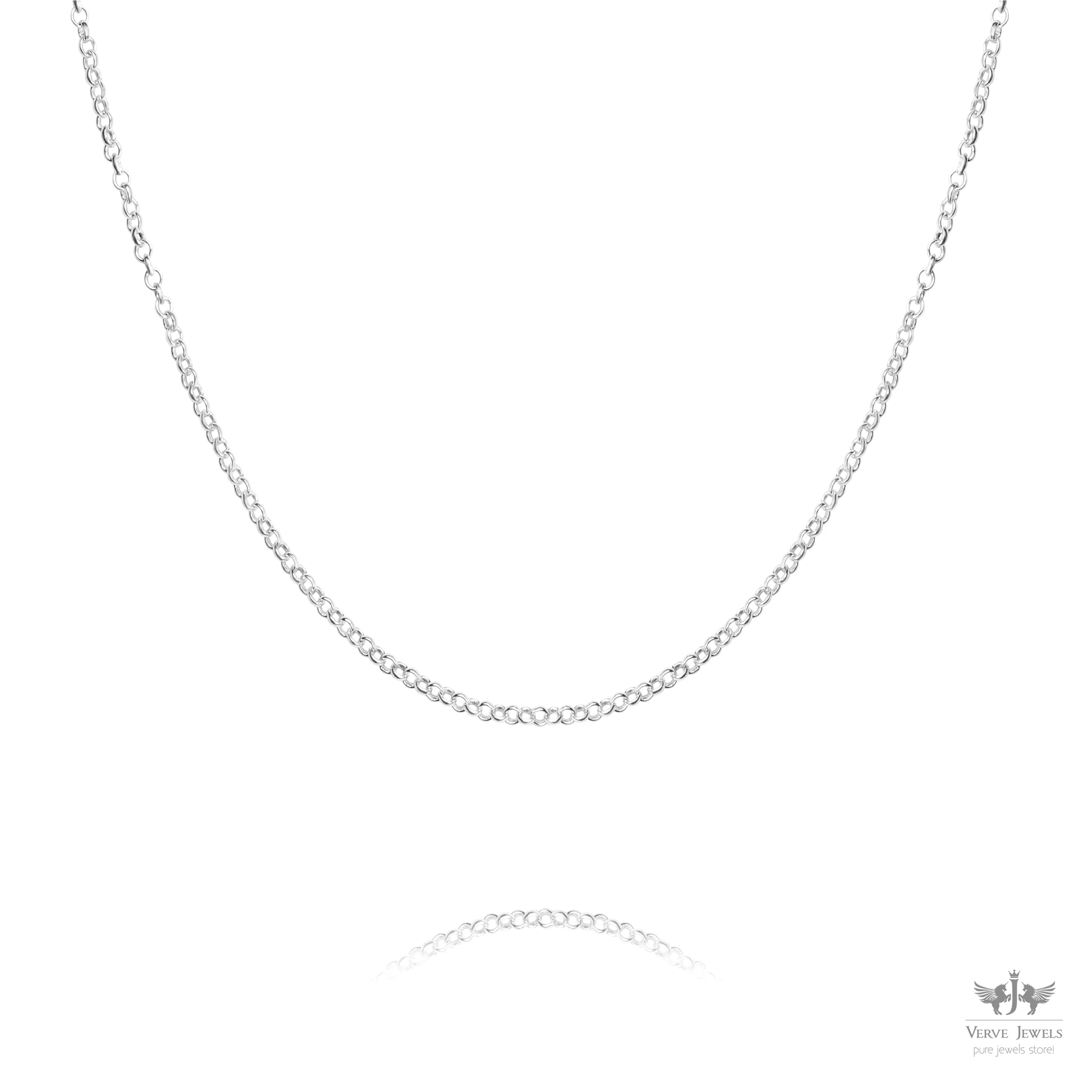 Rolo Chain Necklace 925 Sterling Silver 2mm - Men's