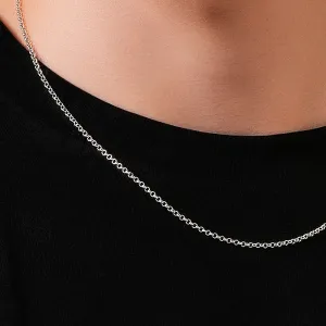Rolo Chain Necklace 925 Sterling Silver 2mm - Men's