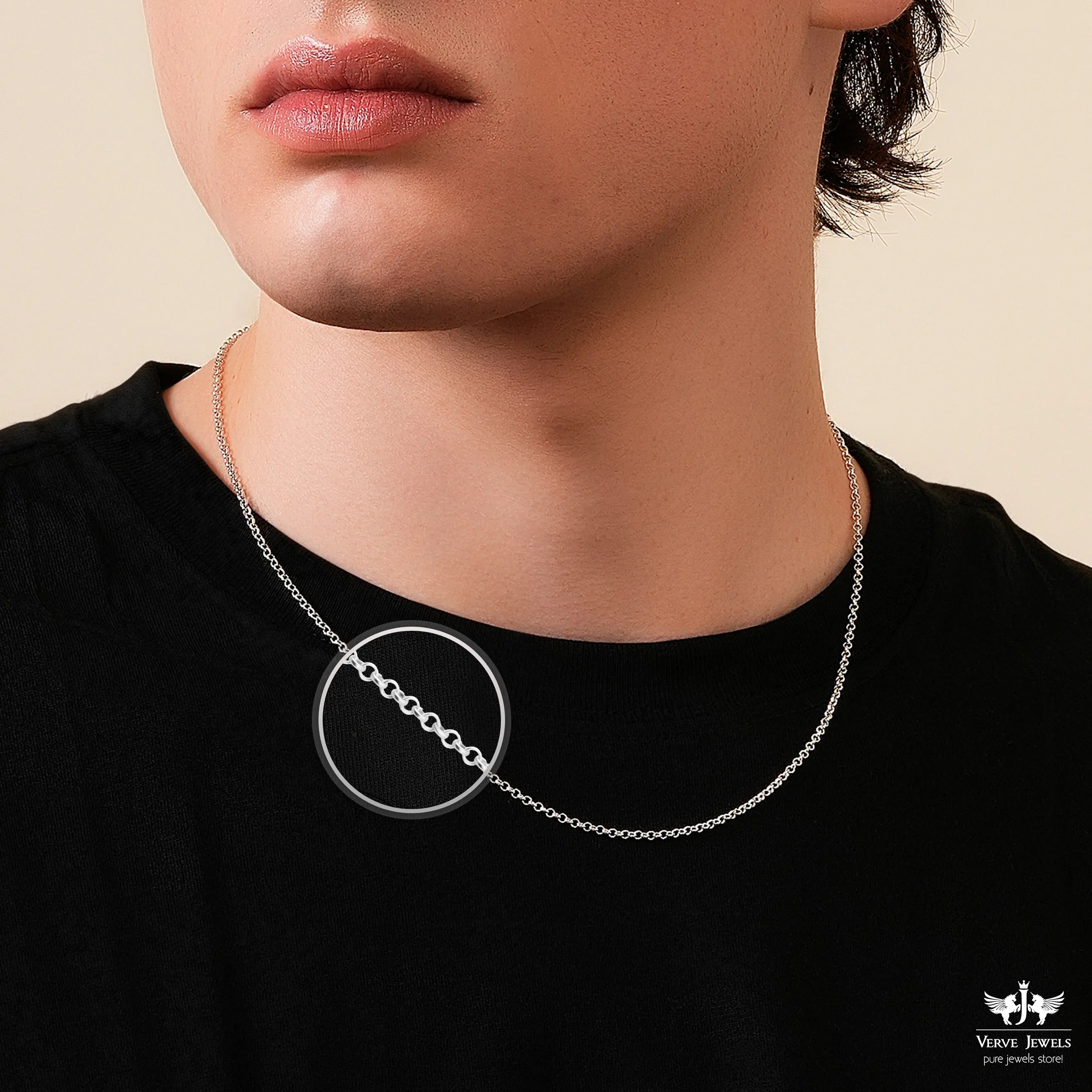 Rolo Chain Necklace 925 Sterling Silver 2mm - Men's