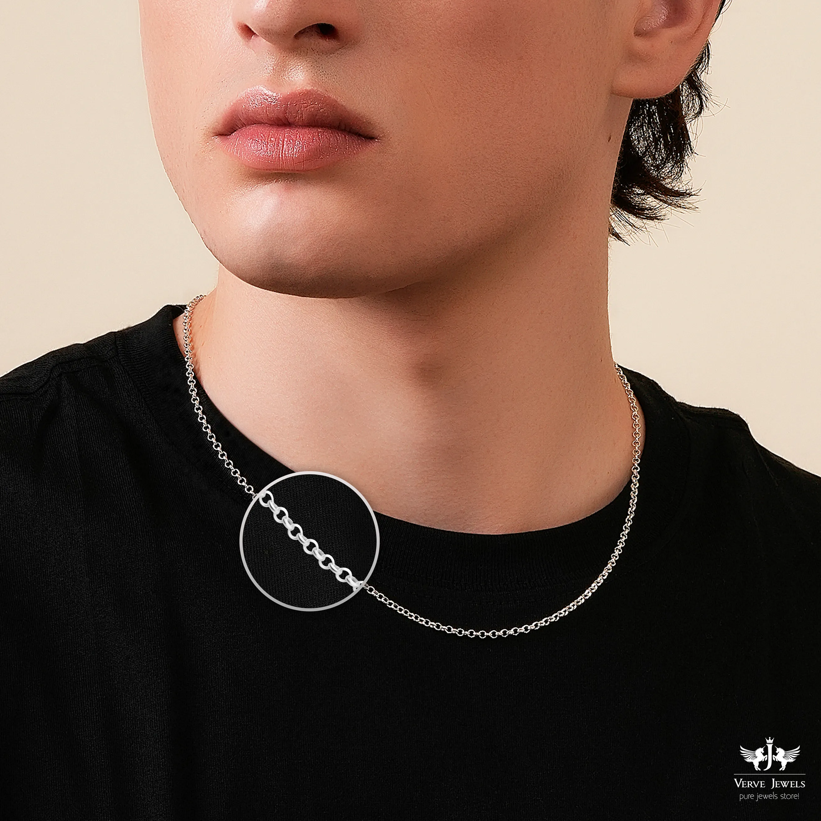Rolo Chain Necklace 925 Sterling Silver 3.5mm - Unisex
