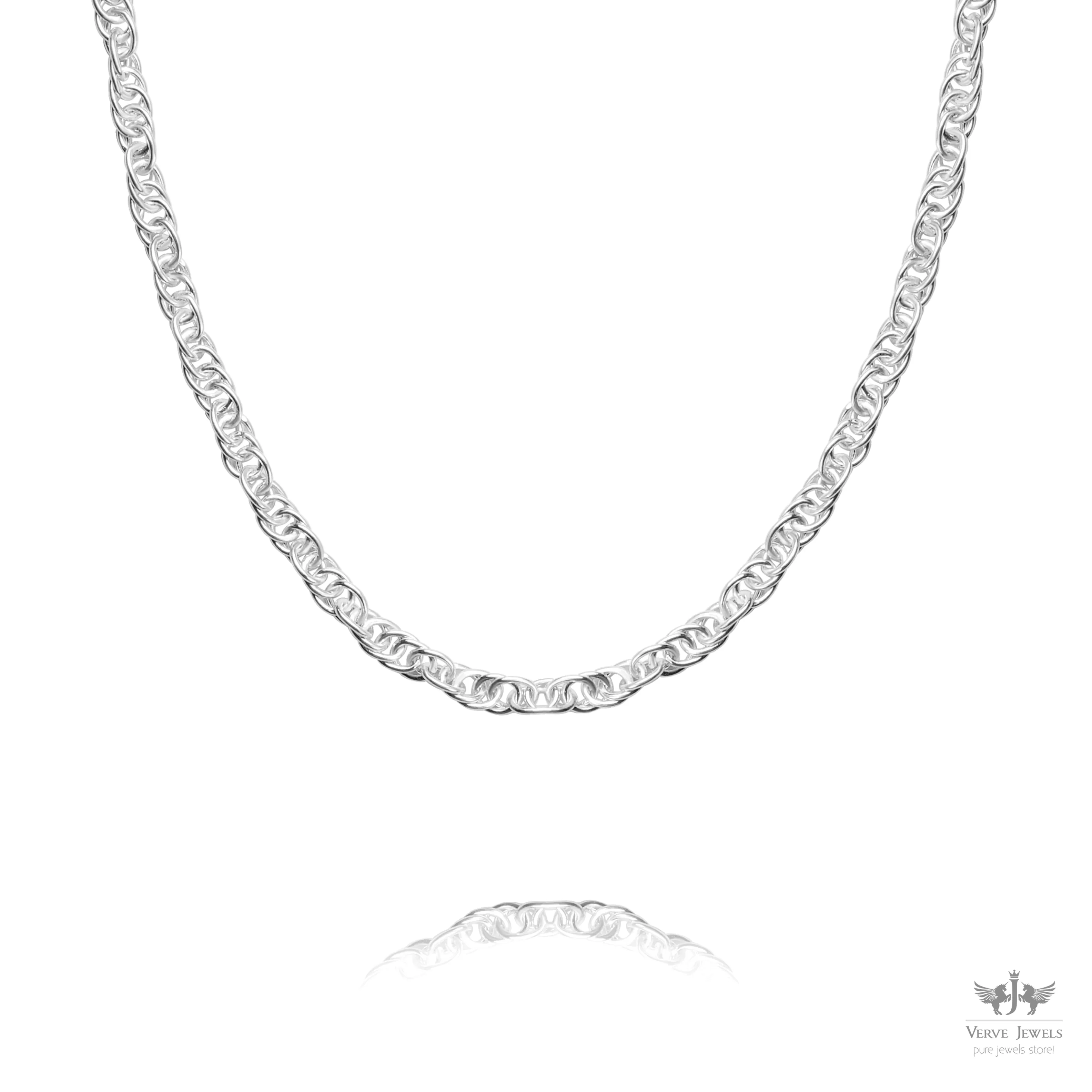 Rope Chain Necklace 925 Sterling Silver 2.5mm - Men's