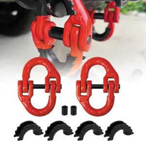 RULLINE 2-Pack 1/2" Heavy-Duty Safety Chain Connector: G80 Tow Hitch Hammerlock Coupling Link with 12000 lbs Load Capacity Red