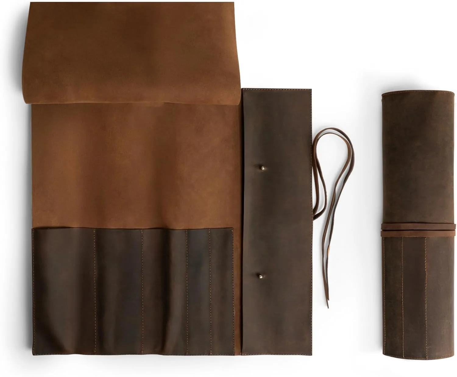 Rustic Leather Knife Roll Case, Durable Chef Knife Bag for Professional Chefs, Knife Roll Bag, Portable Carrying Case for Knives and Tools, Ideal for Culinary Travel, Knife Bags for Chefs Professional