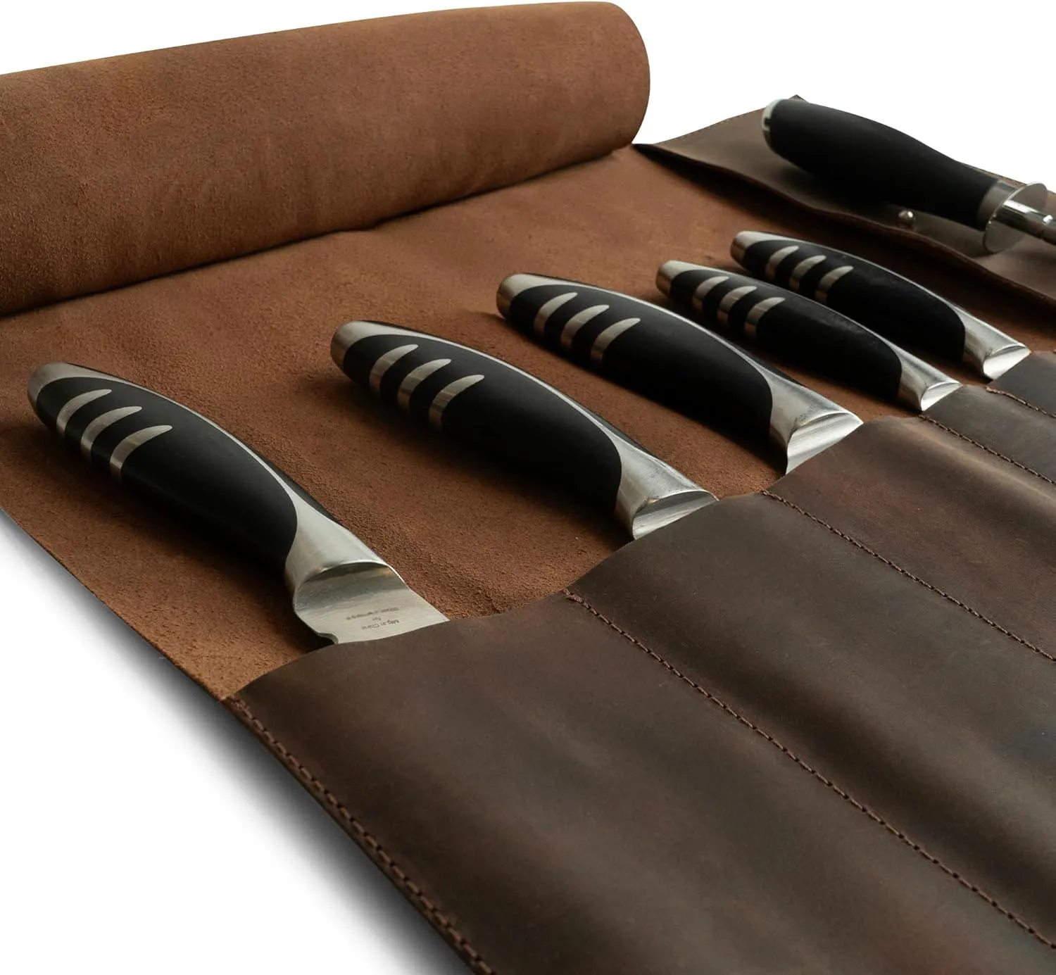 Rustic Leather Knife Roll Case, Durable Chef Knife Bag for Professional Chefs, Knife Roll Bag, Portable Carrying Case for Knives and Tools, Ideal for Culinary Travel, Knife Bags for Chefs Professional