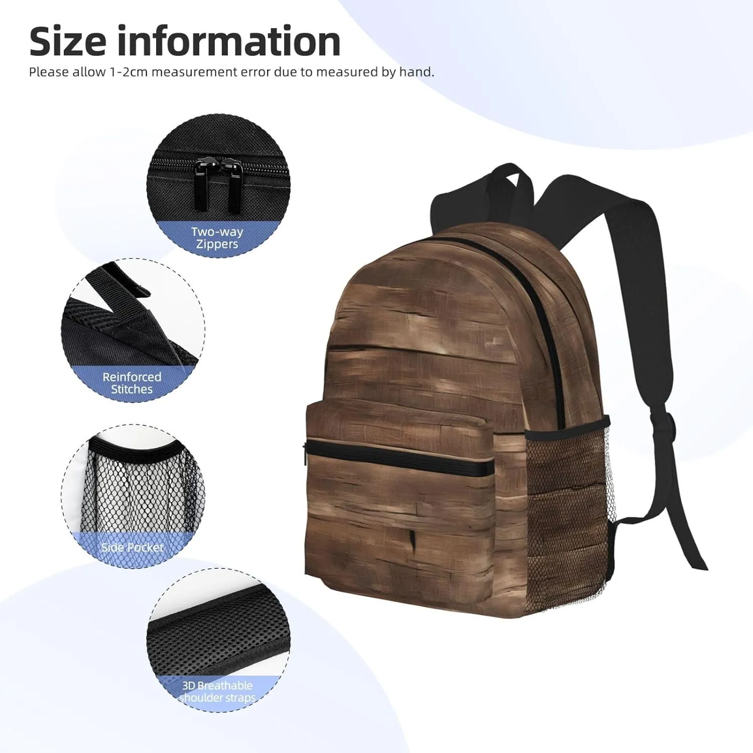 Rustic Old Barn Wood Men Women Office Laptop Backpack,Work Bag 15.7 Inch Business Travel Bags Large Capacity