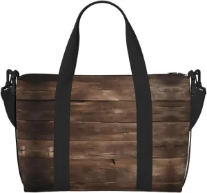 Rustic Old Barn Wood print Travel Duffle Bag,Weekender Bags,Gym Duffel Bag,Luggage Duffle Overnight for Women Men