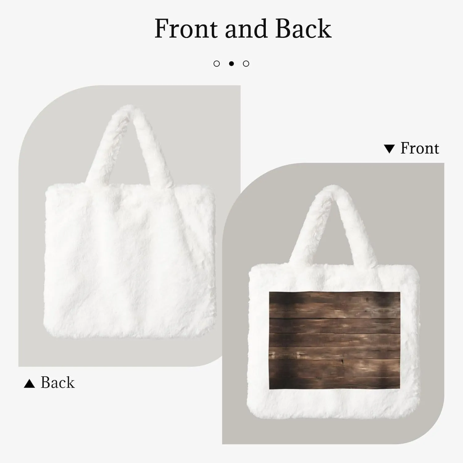 Rustic Old Barn Wood Printing Fluffy Shoulder Bag Ladies Plush Underarm Bag Tote Bag Furry Purse Handbag For Work Travel