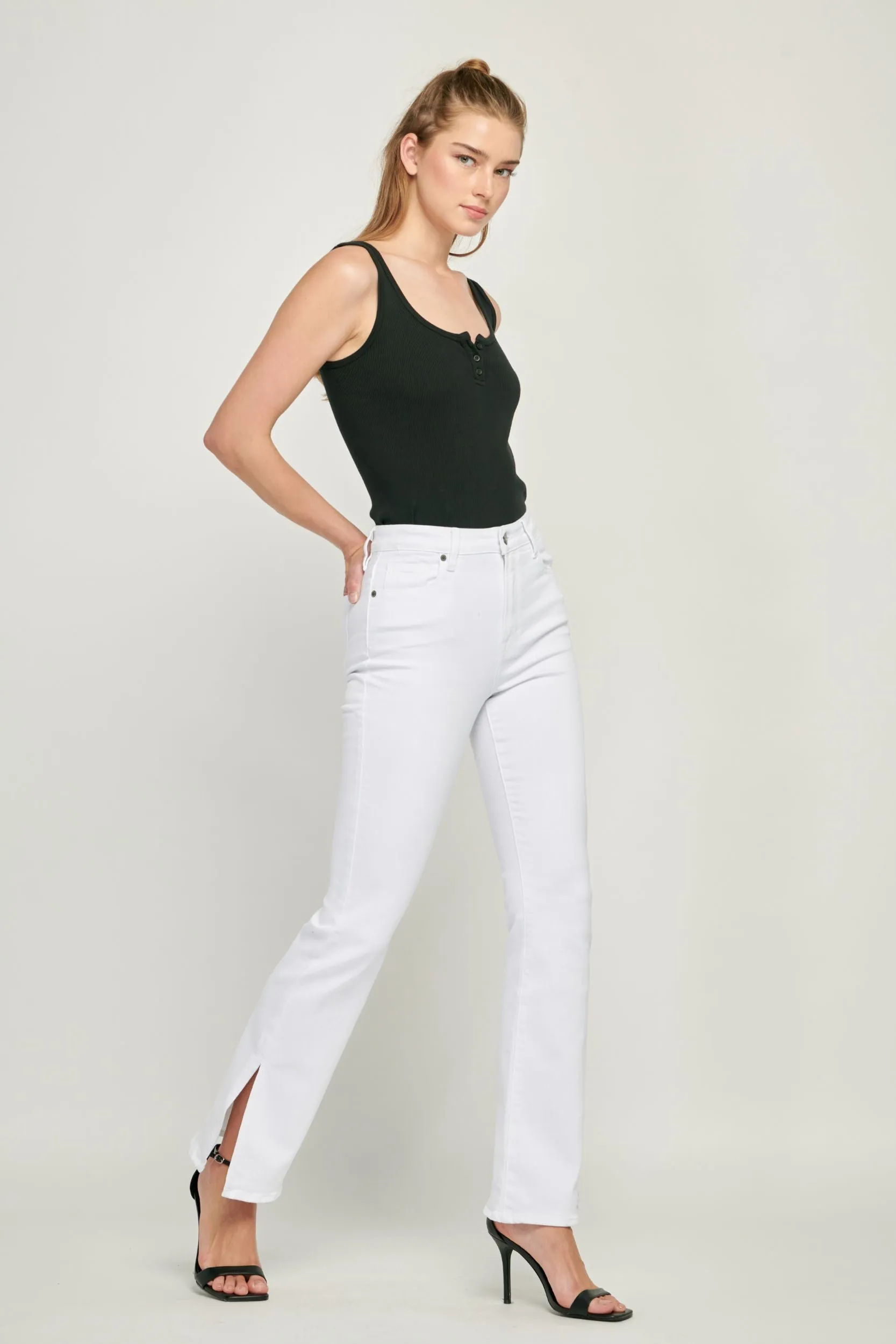 [Ryan] White Clean Bootcut with Slit